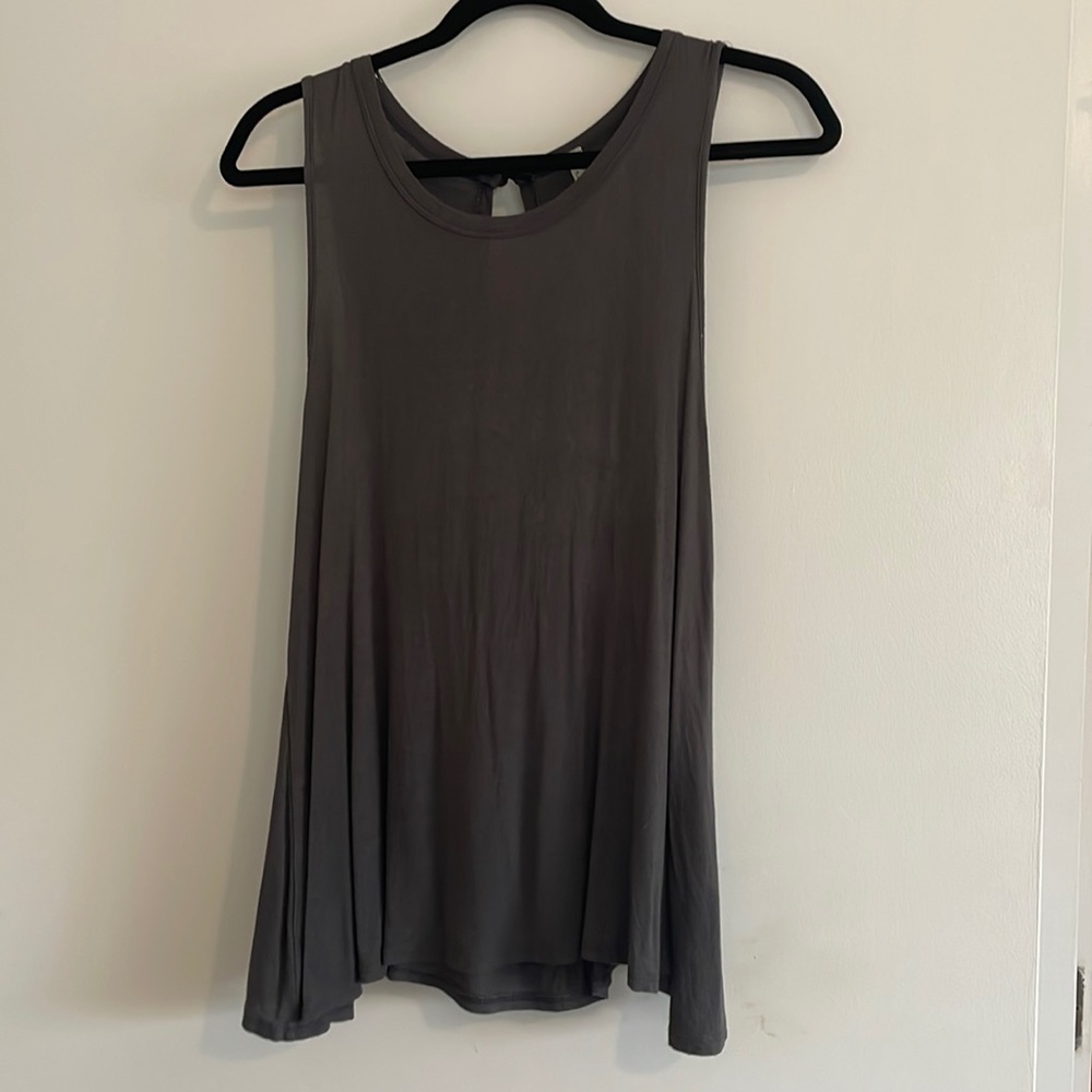 Grey open back tank top